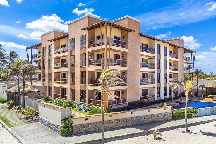 Beachfront apartment with balcony